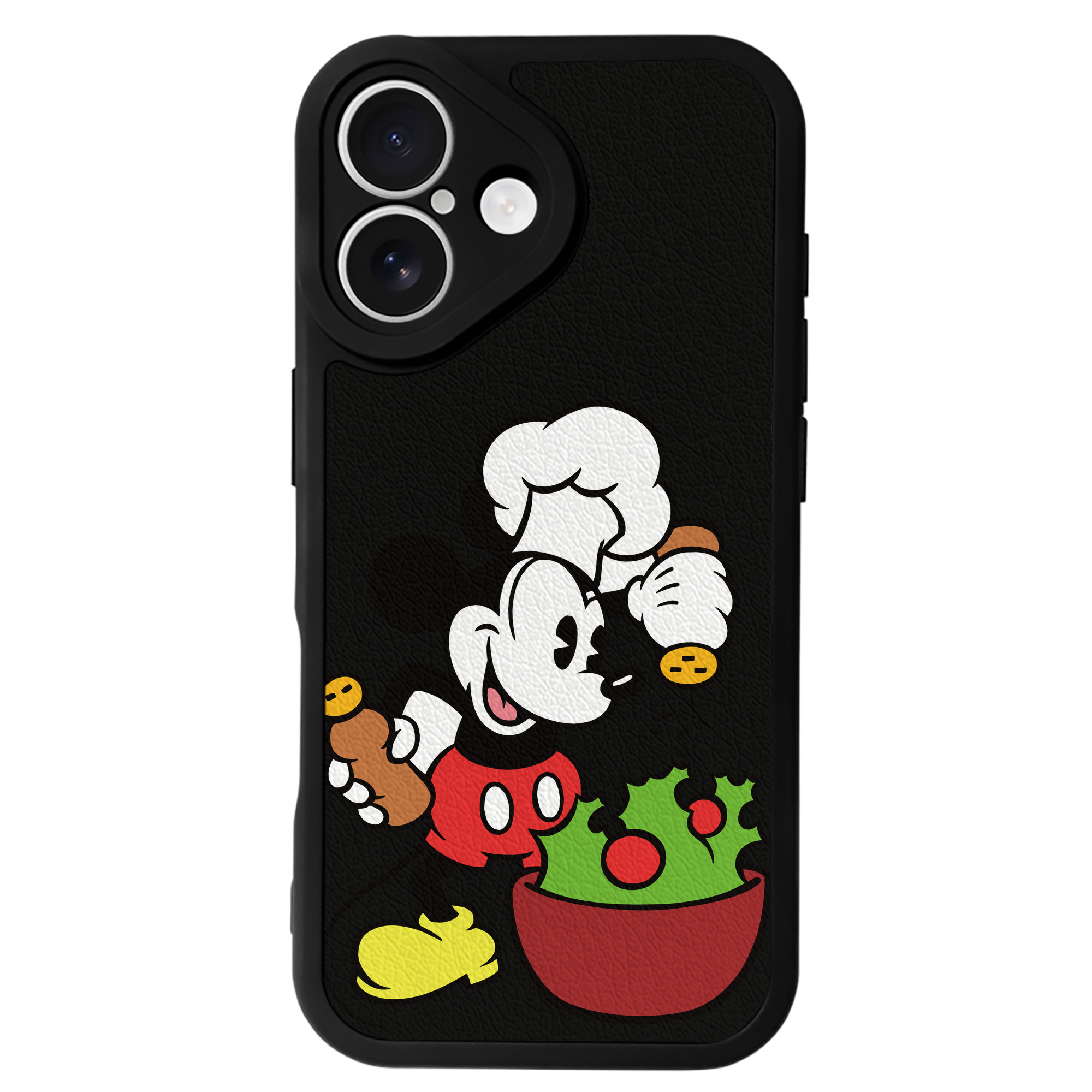 （画像用） ミッキーマウス Mickey Mouse 【iPhone 16シリーズ対応】シリコンスマホケース（レザー調） 材質：シリコン